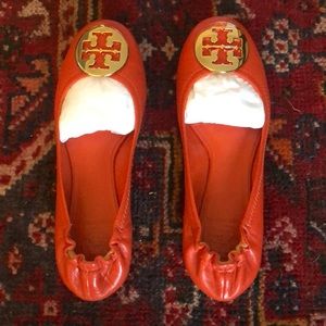 New Reva Mestico Tory Burch Equestrian Orange Gold